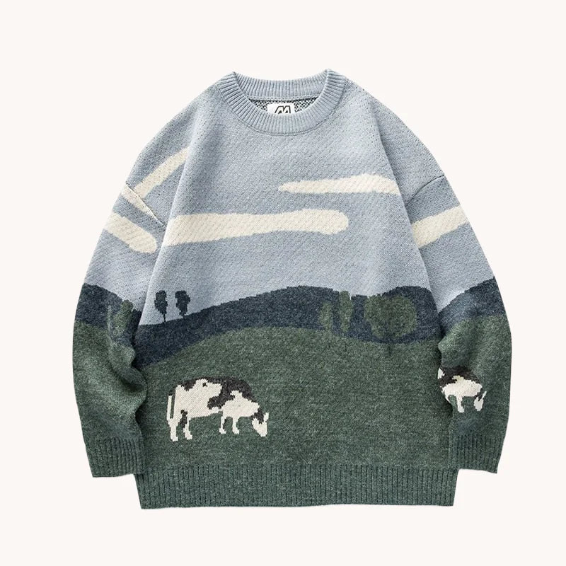 Cow Graphic Sweater Adult Size
