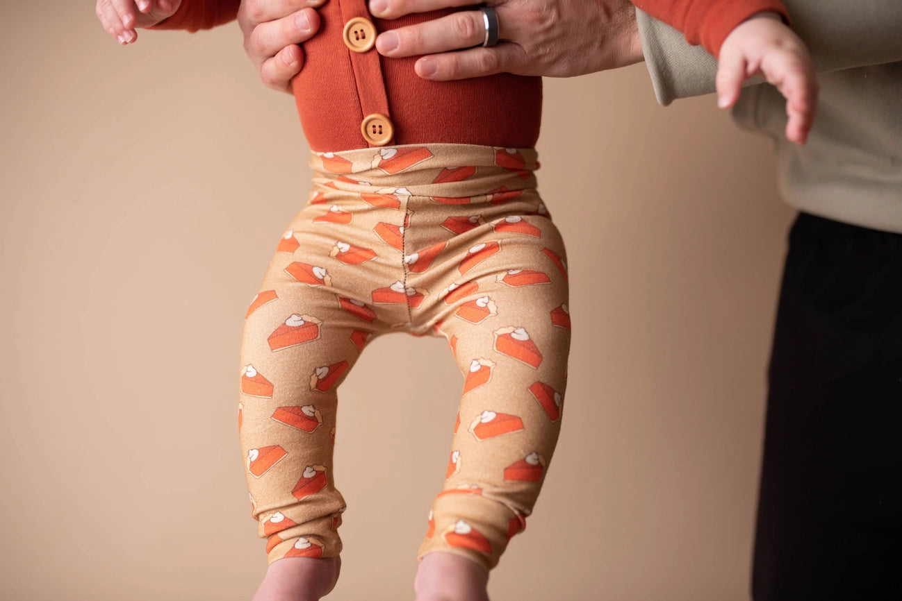 Pumpkin Pie Baby Leggings / Fall Thanksgiving Baby Leggings