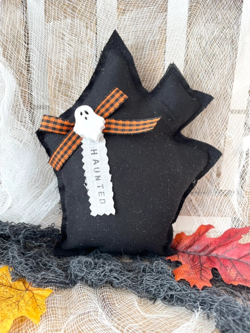 Halloween Haunted House Mini Pillow / Home Decor