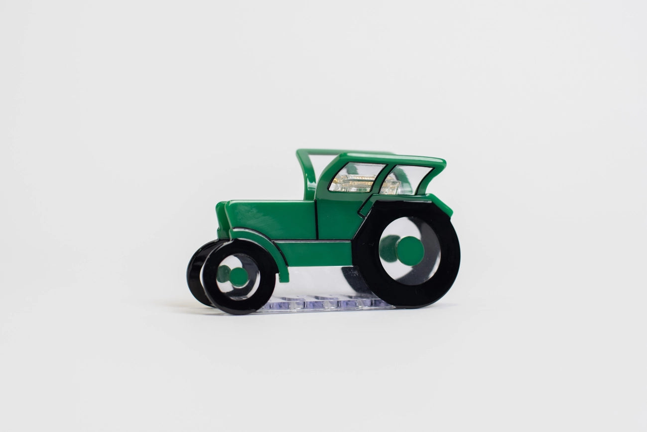 Green Tractor Hair Claw Clip
