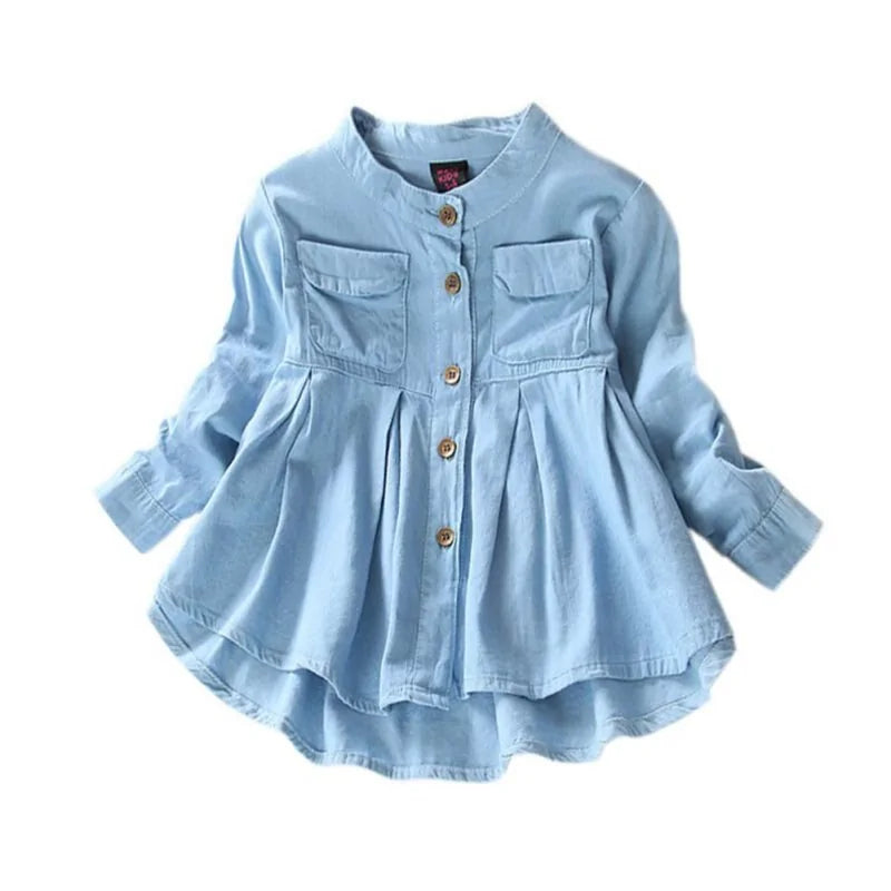 Toddler Girls Denim Flare Shirt