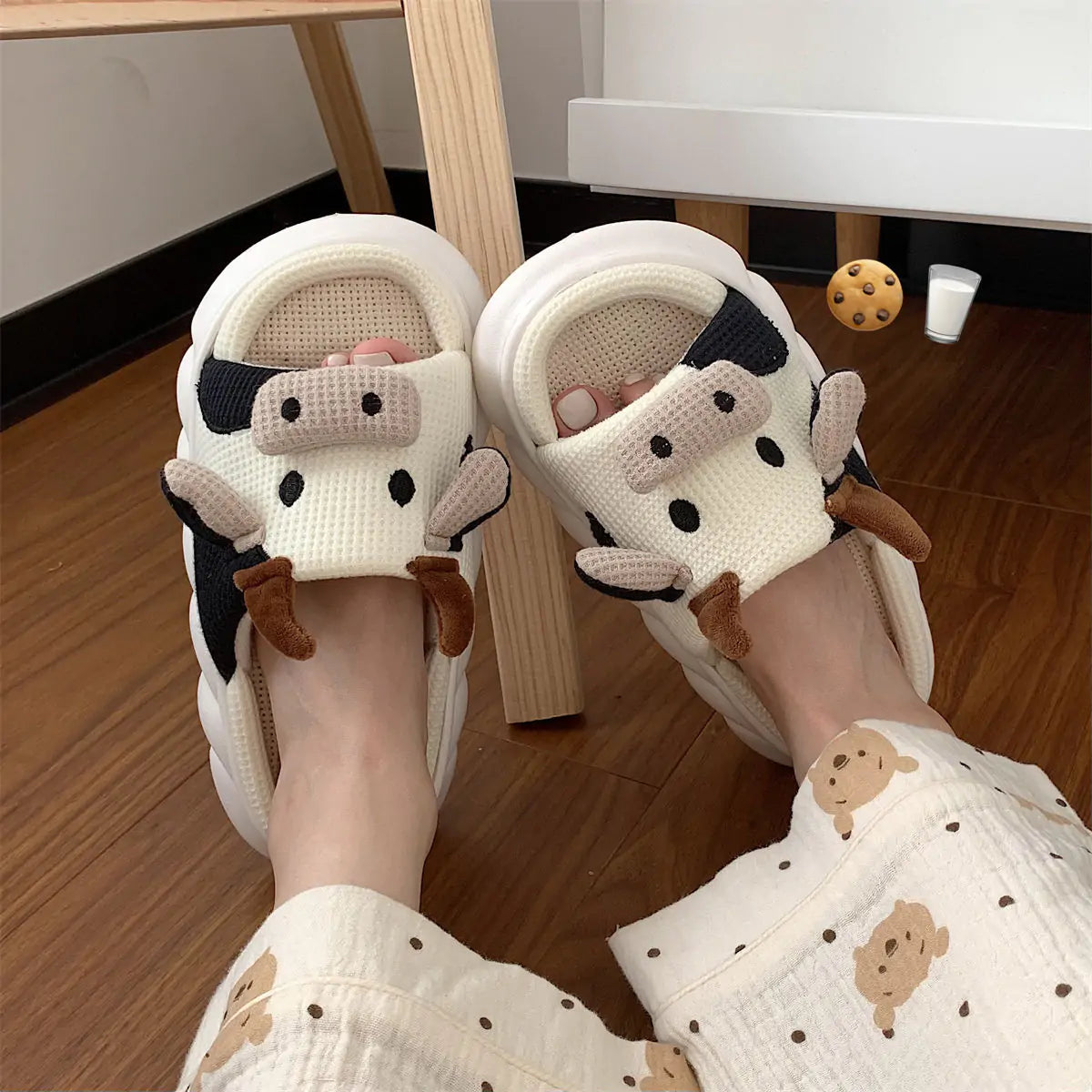 Milk Cow Slippers - Adult Size