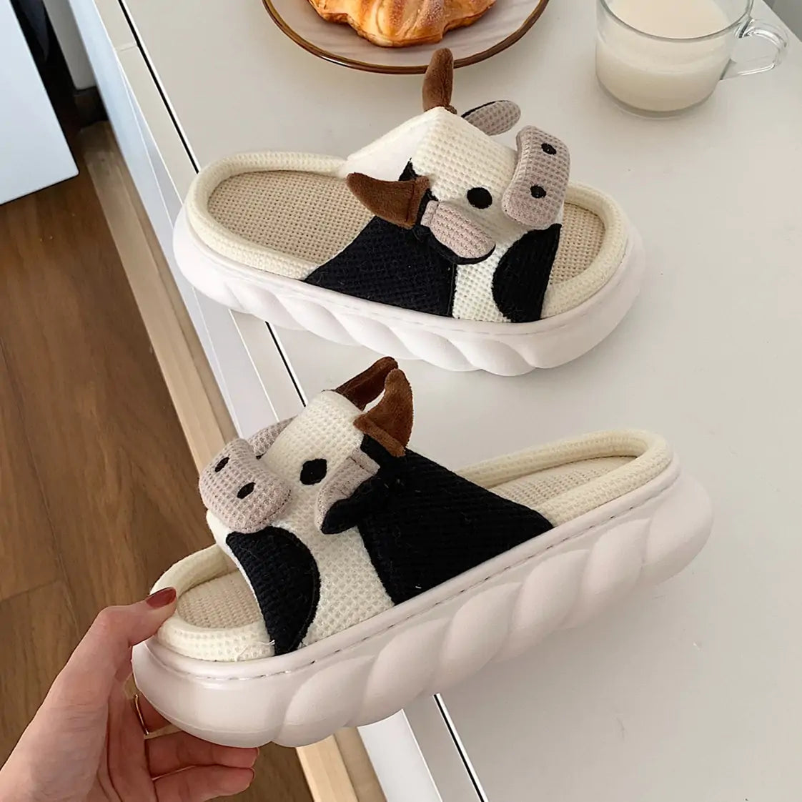 Milk Cow Slippers - Adult Size