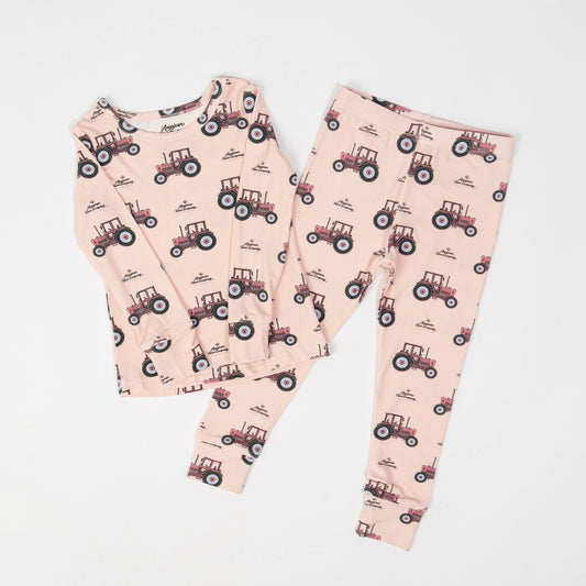 PREORDER! Bamboo Afc Pink Tractor Toddler Pajamas