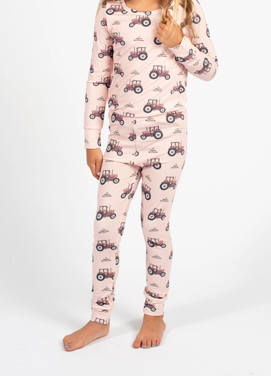 PREORDER! Bamboo Afc Pink Tractor Toddler Pajamas