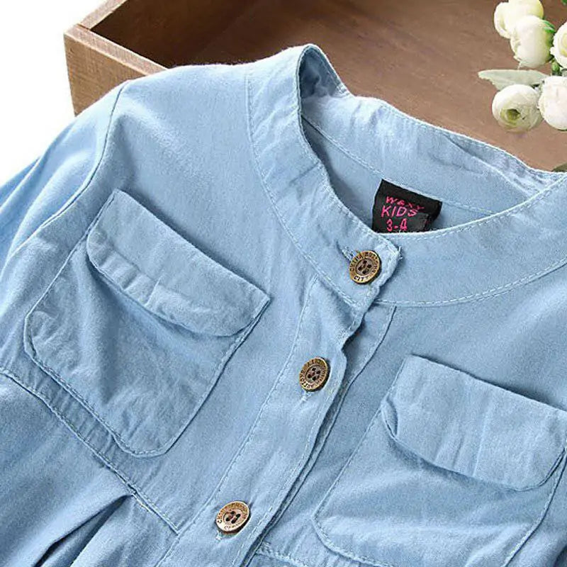 Toddler Girls Denim Flare Shirt