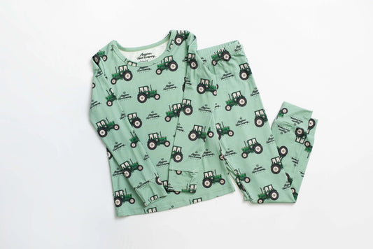 PREORDER! Bamboo AFC Green Tractor Toddler Pajamas