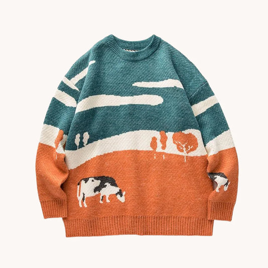 Cow Graphic Sweater Adult Size