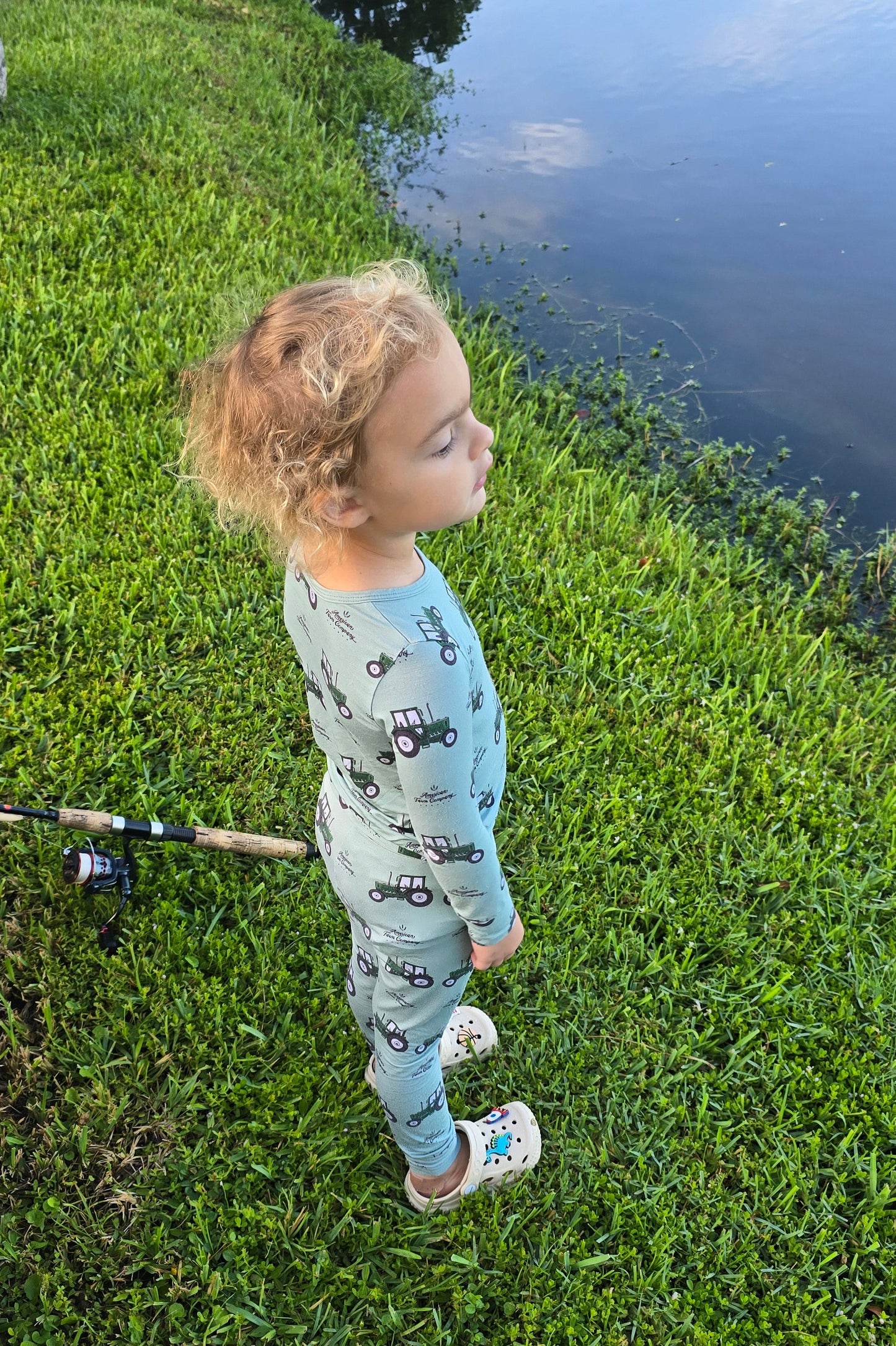 Bamboo AFC Green Tractor Toddler Pajamas